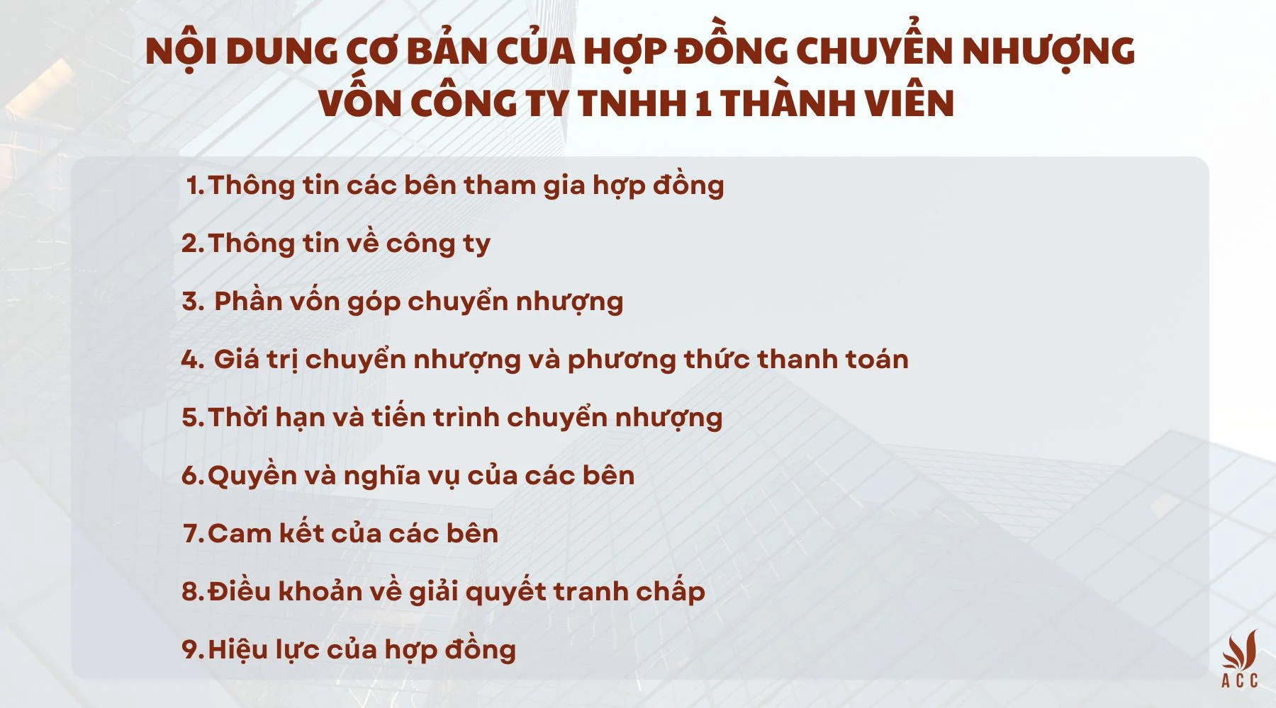 Nội dung cơ bản của hợp đồng chuyển nhượng vốn công ty TNHH 1 thành viên 