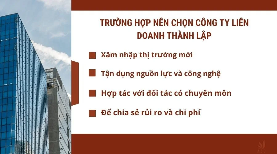 Trường hợp nên chọn công ty liên doanh thành lập 