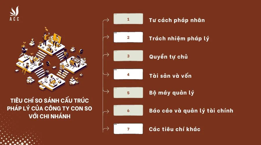 Cấu trúc pháp lý của công ty con so với chi nhánh