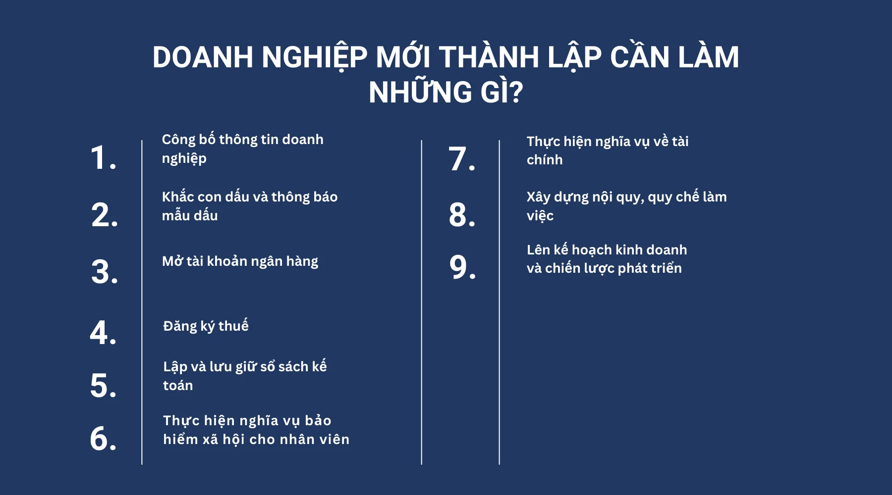 Doanh nghiệp mới thành lập cần làm những gì?