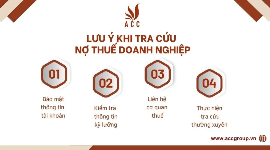 Lưu ý khi tra cứu nợ thuế doanh nghiệp 