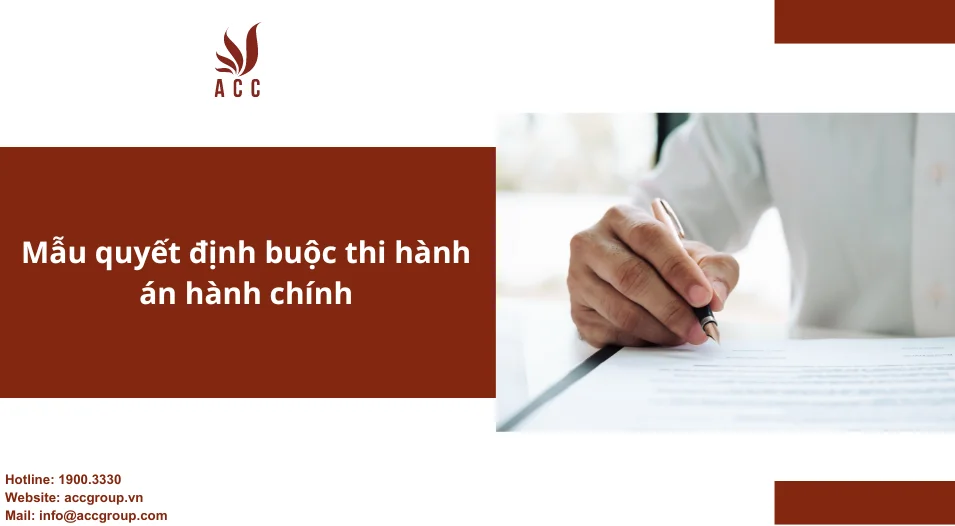 Mẫu quyết định buộc thi hành án hành chính