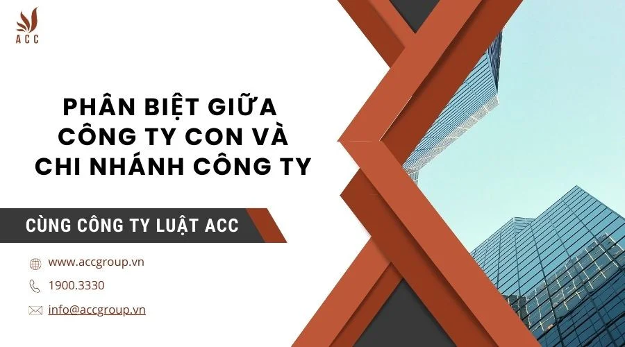 Phân biệt giữa công ty con và chi nhánh công ty