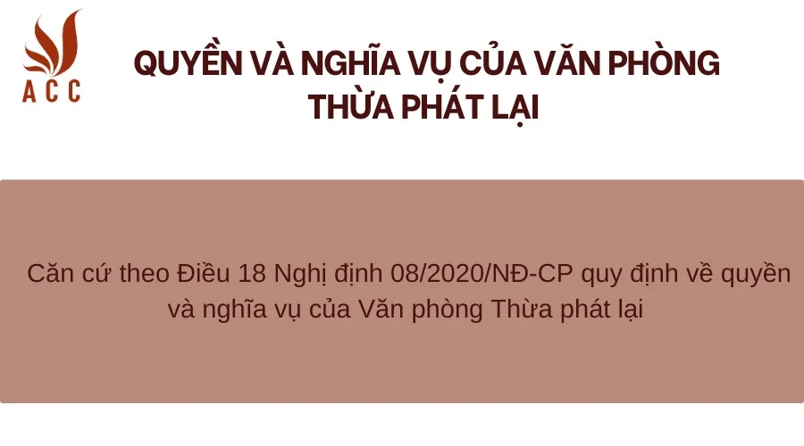 Quyền và nghĩa vụ của Văn phòng Thừa phát lại 