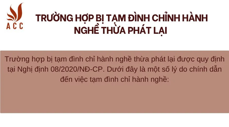 Trường hợp bị tạm đình chỉnh hành nghề thừa phát lại 