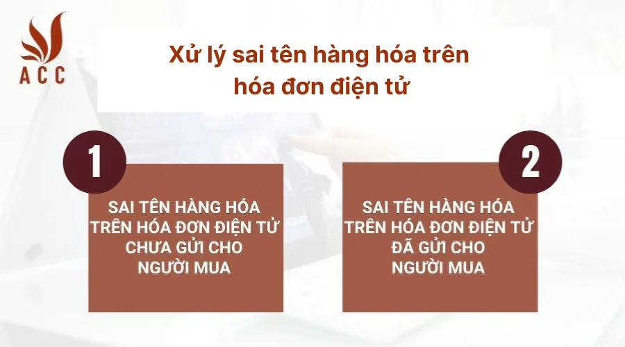 Xử lý sai tên hàng hóa trên hóa đơn điện tử