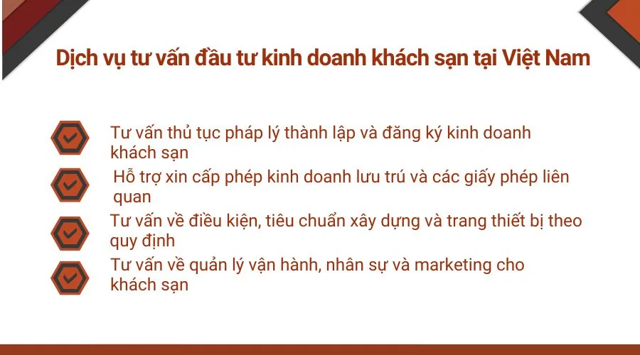  Dịch vụ tư vấn đầu tư kinh doanh khách sạn tại Việt Nam