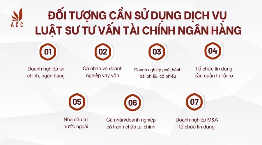 Đối tượng cần sử dụng dịch vụ luật sư tư vấn tài chính ngân hàng