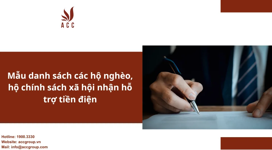 Mẫu danh sách các hộ nghèo, hộ chính sách xã hội nhận hỗ trợ tiền điện