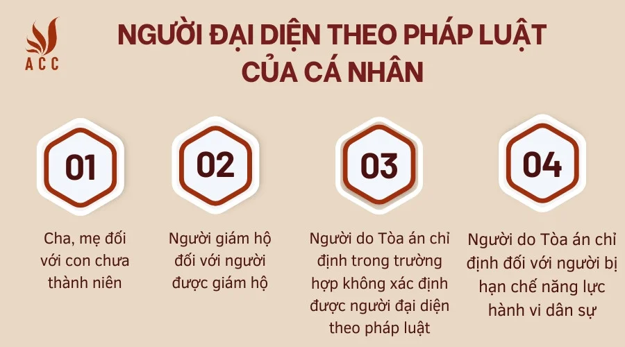 Người đại diện theo pháp luật của cá nhân gồm những ai?