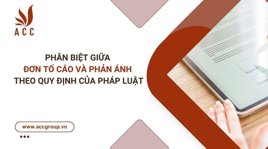 Phân biệt giữa đơn tố cáo và phản ánh theo quy định của pháp luật