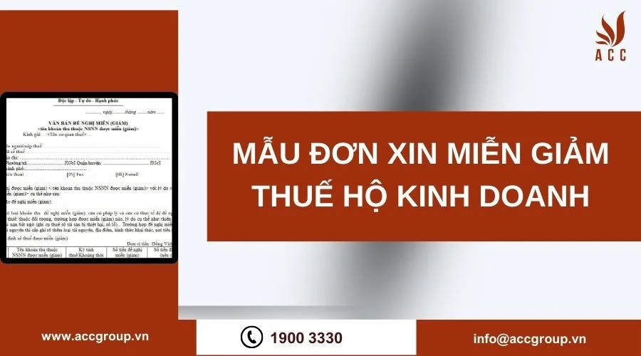 Mẫu đơn xin miễn giảm thuế hộ kinh doanh