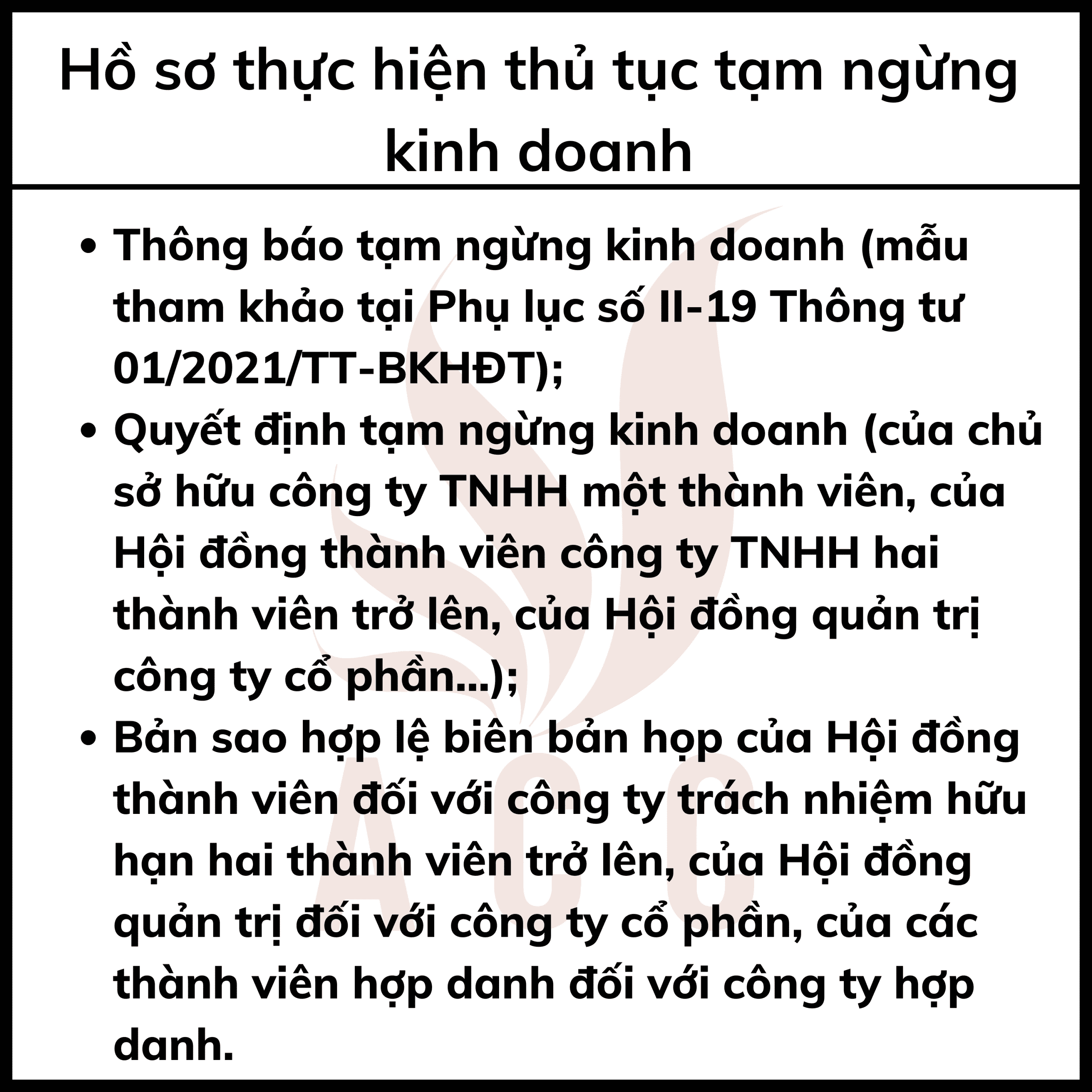 Tạm Ngừng Kinh Doanh Công Ty Luật Acc