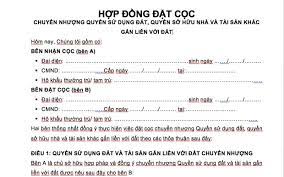 Mau hop dong dat coc nha dat