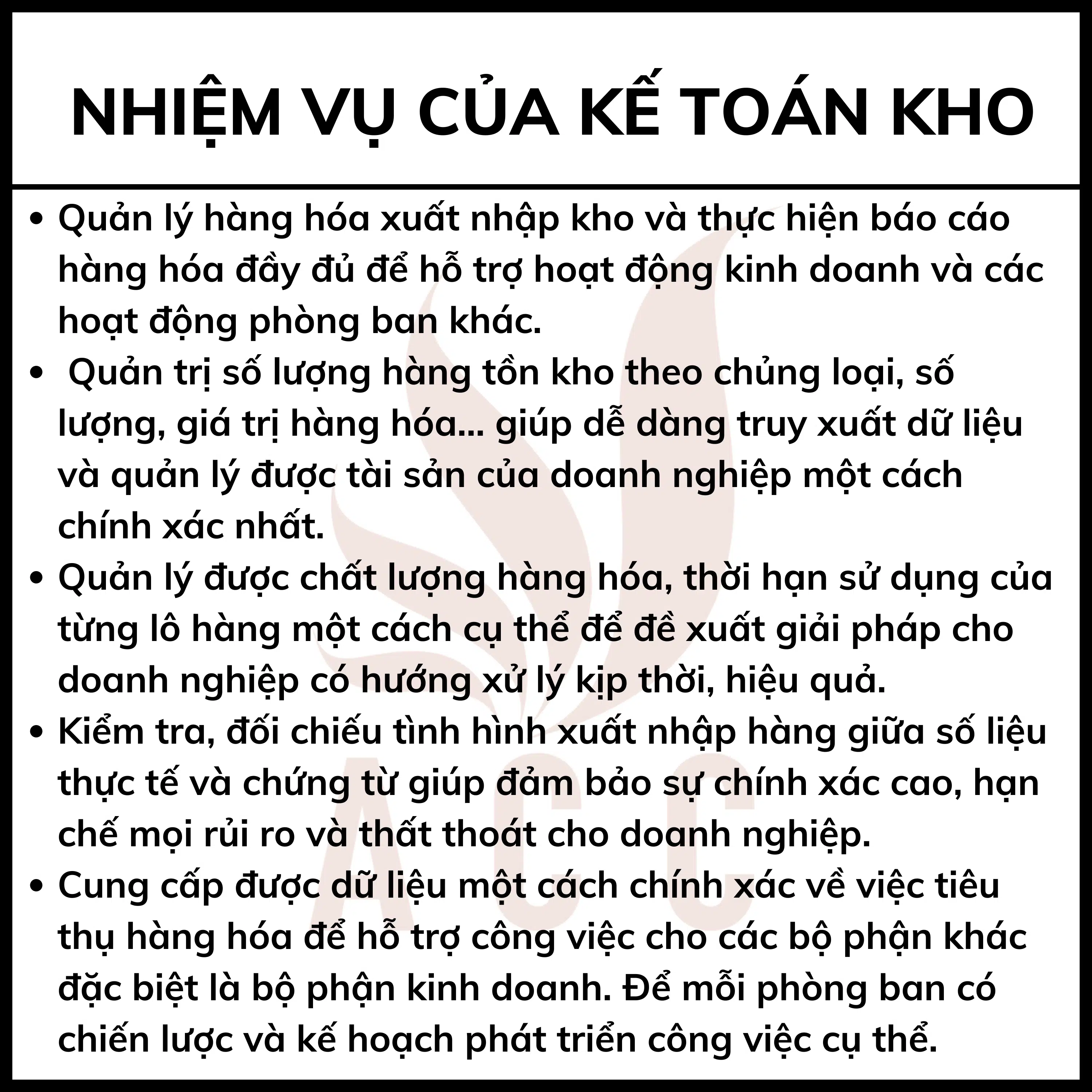 Nhiệm Vụ Của Kế Toán Kho