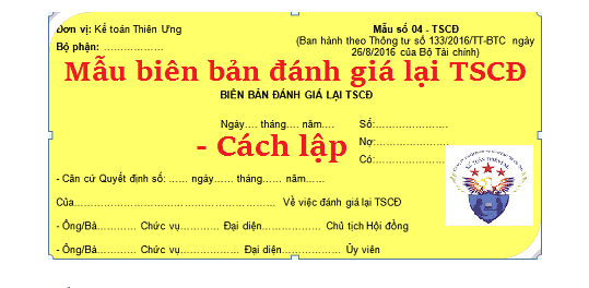 Biên bản đánh giá tài sản cố định (Cập nhật 2023)