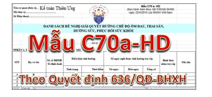 Mẫu C70A-Hd Theo Quyết Định 636/Qđ-Bhxh