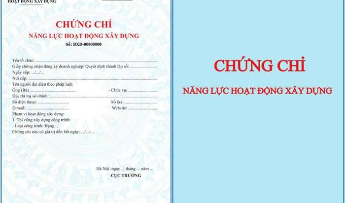 thủ tục xin cấp chứng chỉ năng lực xây dựng
