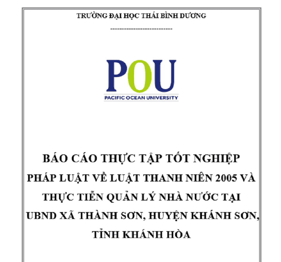 Phap luat ve thanh nien va thuc tien tai UBND Xa Thanh Son Huyen Khanh Son Tinh Khanh Hoa