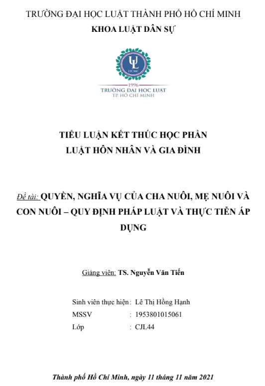 Quyền, nghĩa vụ của cha nuôi, mẹ nuôi và con nuôi