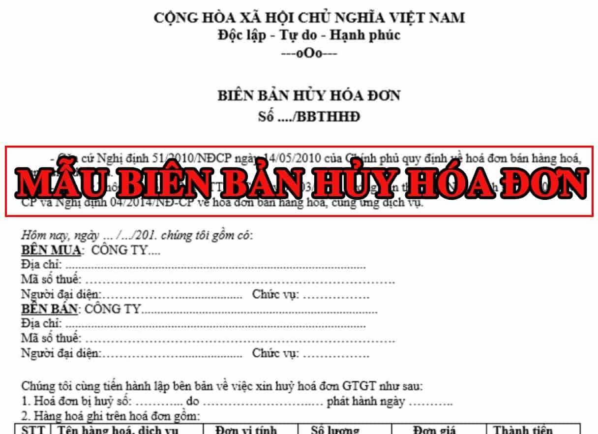 hủy hóa đơn điện tử bkav