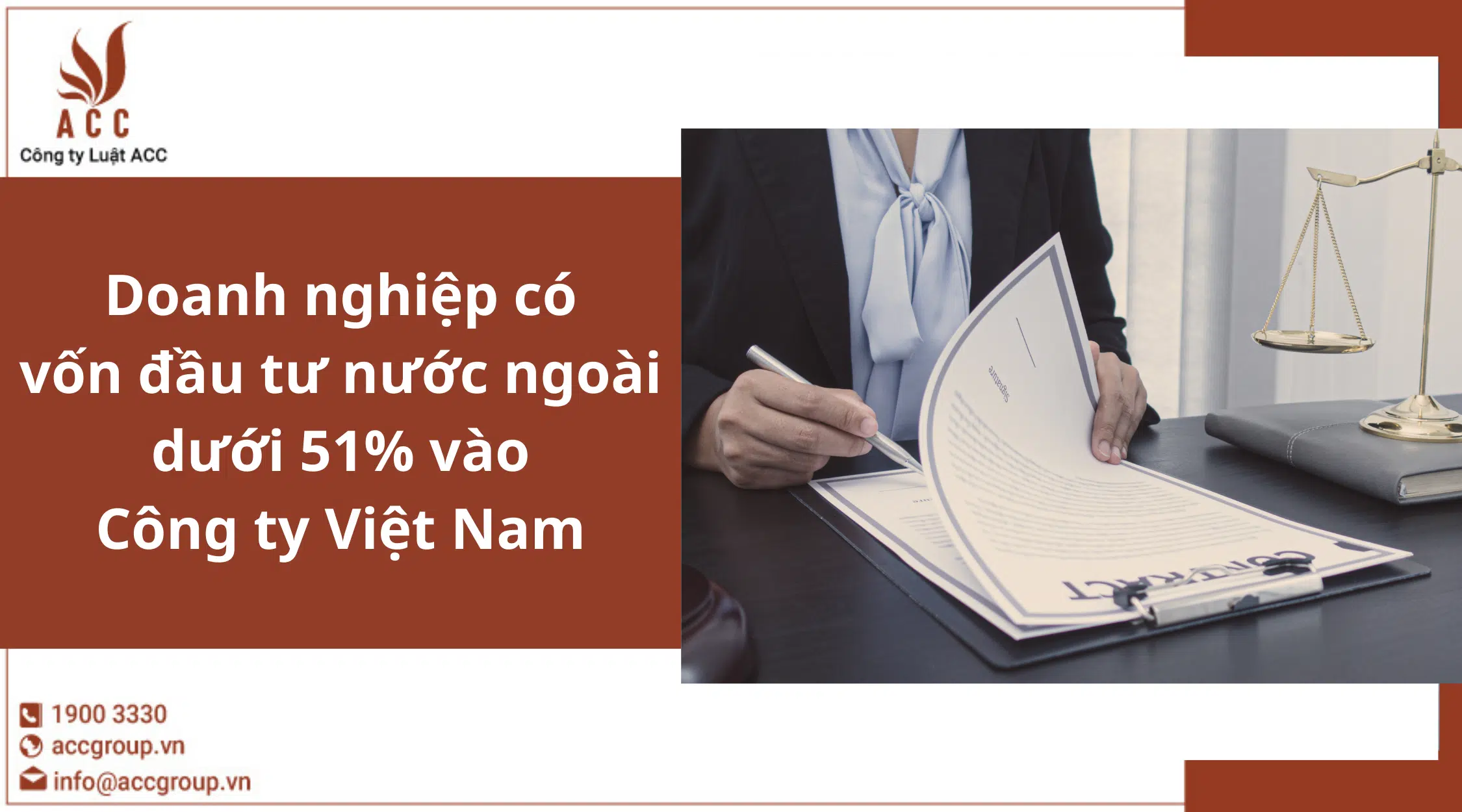 Doanh nghiệp có vốn đầu tư nước ngoài dưới 51% vào Công ty Việt Nam