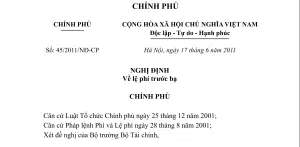 Nghị định 45 Lệ Phí Trước Bạ