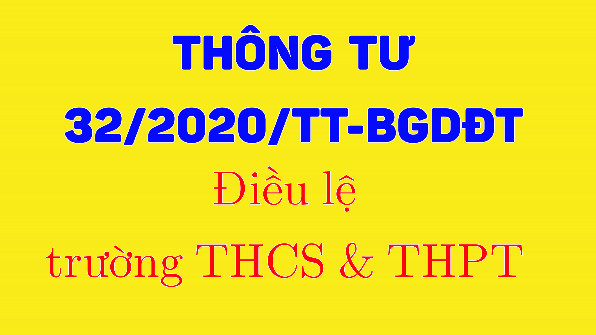 Thông Tư 32 2020 Tt BgdĐt