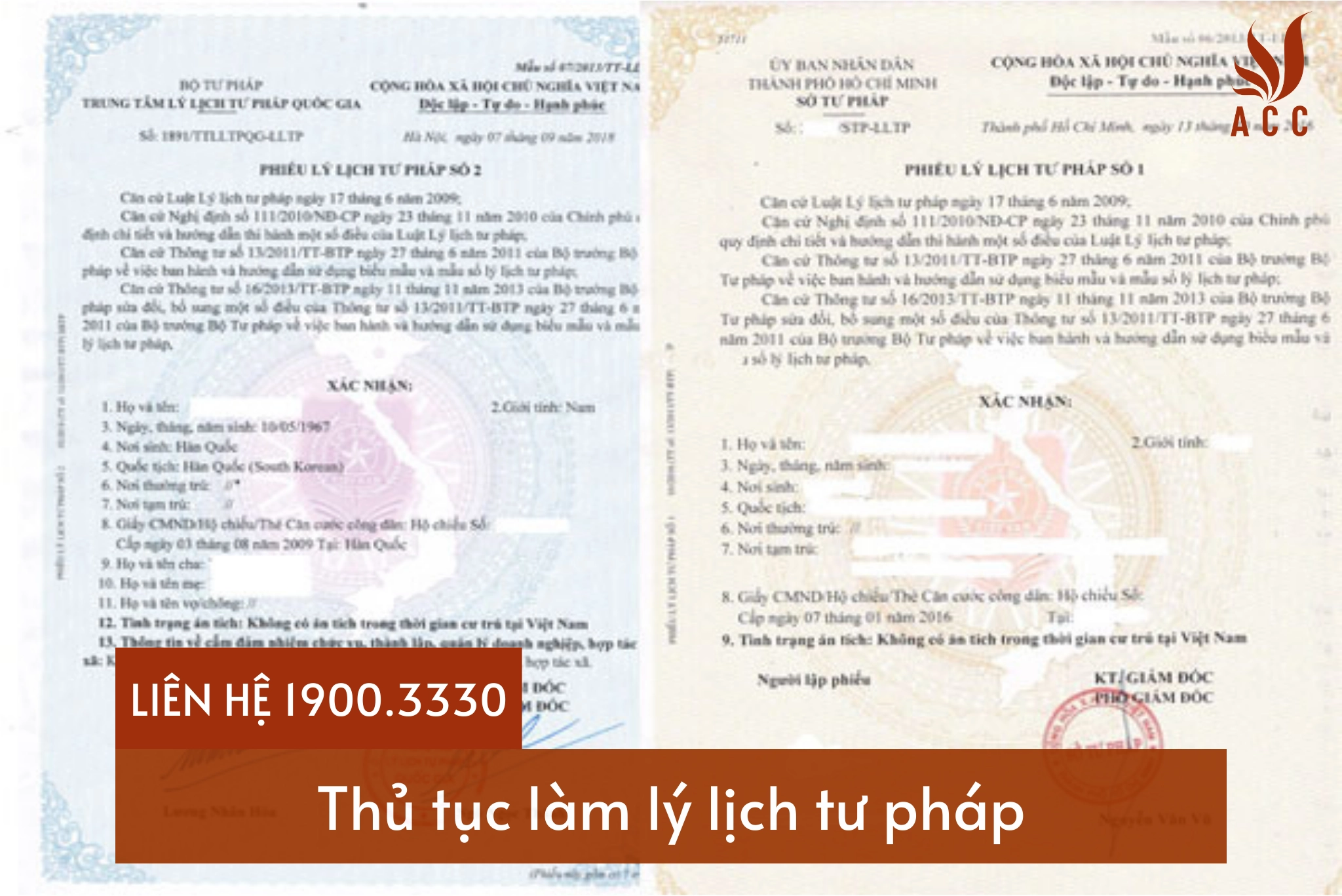 Thủ Tục Làm Lý Lịch Tư Pháp