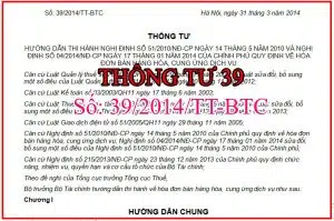 Thong Tu 39 Ve Hoa Don