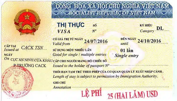 Vietnam Tourist Visa 0234