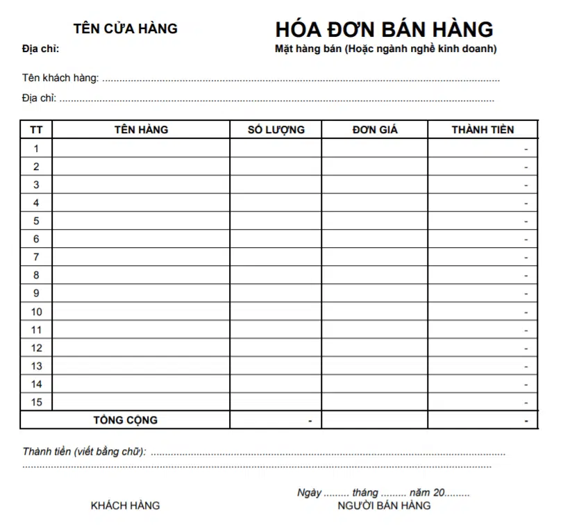 Mau Hoa Don Ban Hang 