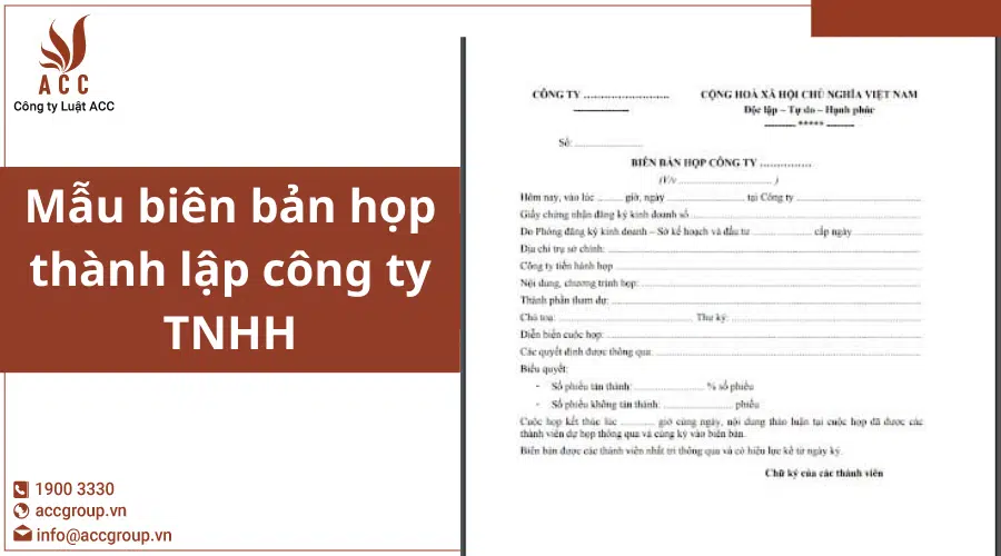 Mẫu Biên Bản Họp Thành Lập Công Ty Tnhh