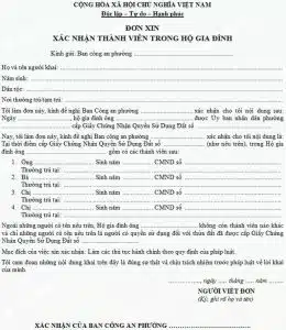 Mau Don Xin Xac Nhan Thanh Vien Trong Ho Gia Dinh Moi Nam 2022