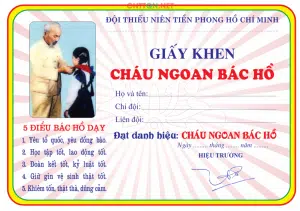 Mẫu giấy khen cháu ngoan bác hồ mới nhất (Cập nhật 2023)