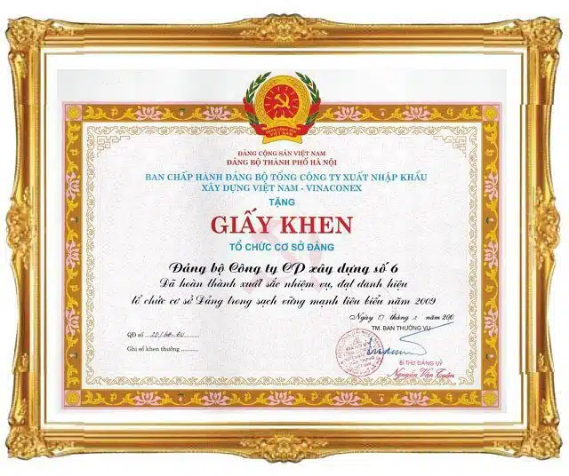 giấy khen đảng ủy