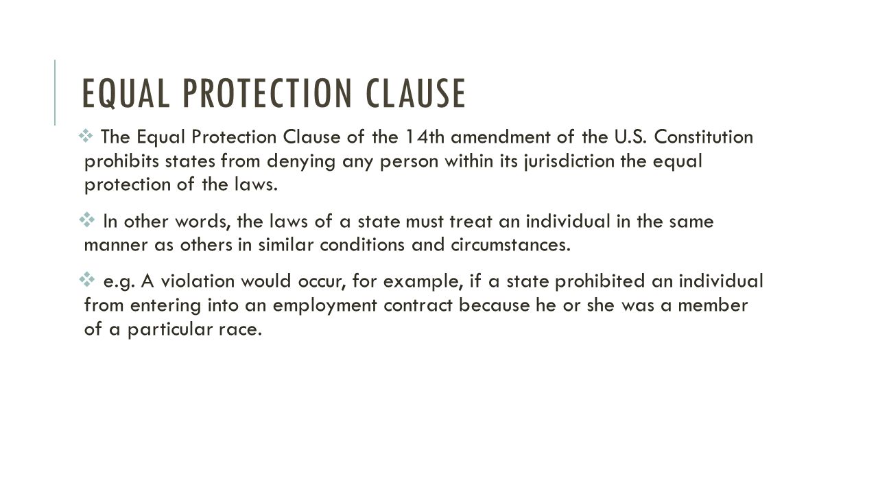 What Is The Equal Protection Clause