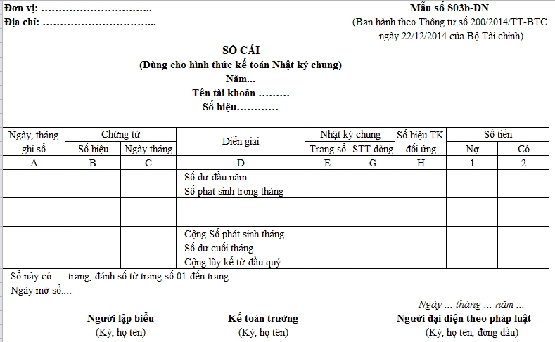 Sổ Cái Khác Gì Sổ Nhật Ký Chung