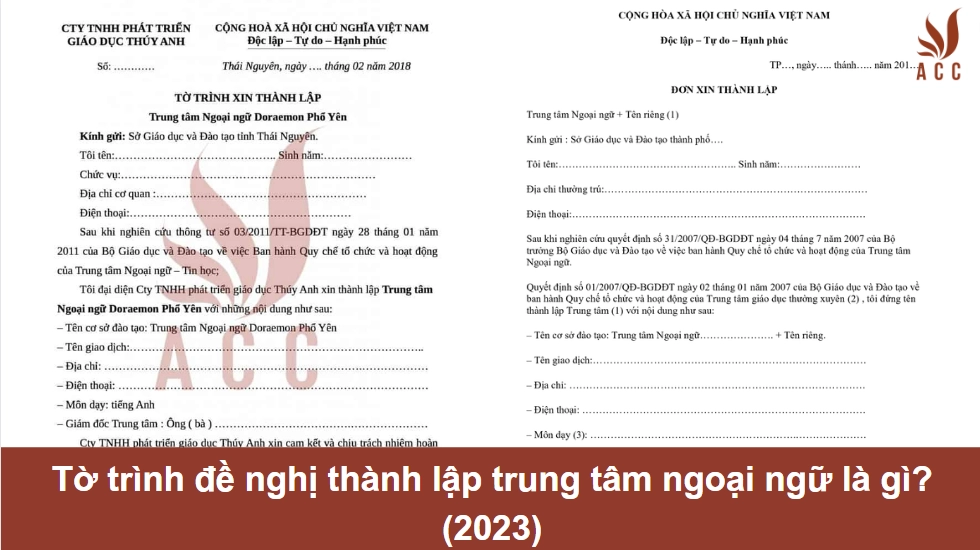 Tờ trình đề nghị thành lập trung tâm ngoại ngữ là gì? (2023)